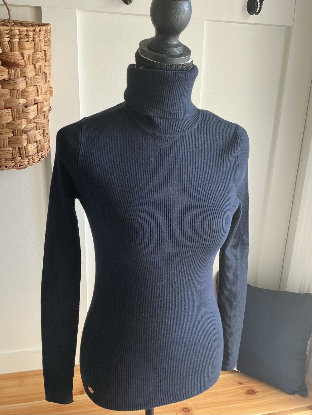 Ralph Lauren Navy Ribbed Turtleneck Sweater - Women's
